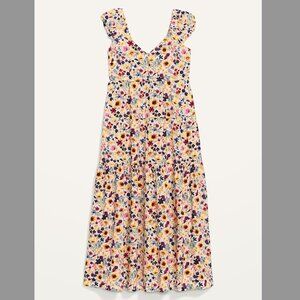 Old Navy Tiered All-Day Fit & Flare Maxi Dress Wildflowers M